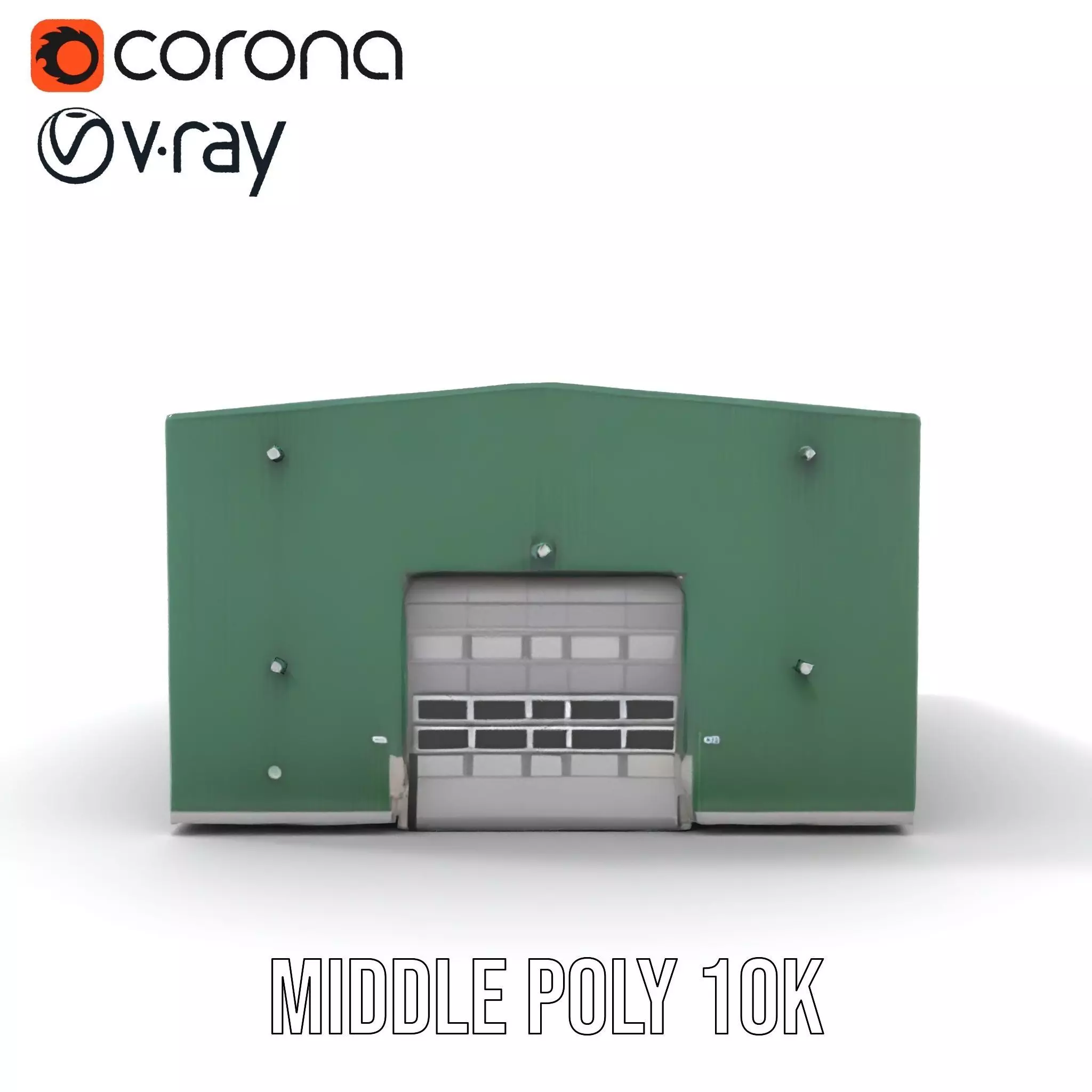 Green Industrial Warehouse model pack Low-poly 3D model_11