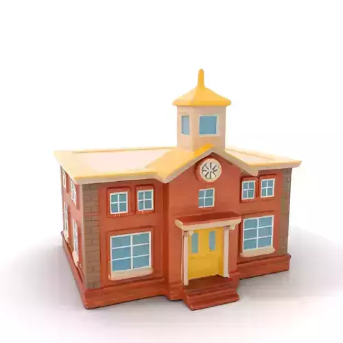Classic Brick Church model pack Low-poly 3D model