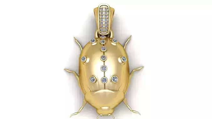 Golden Beetle Pendant