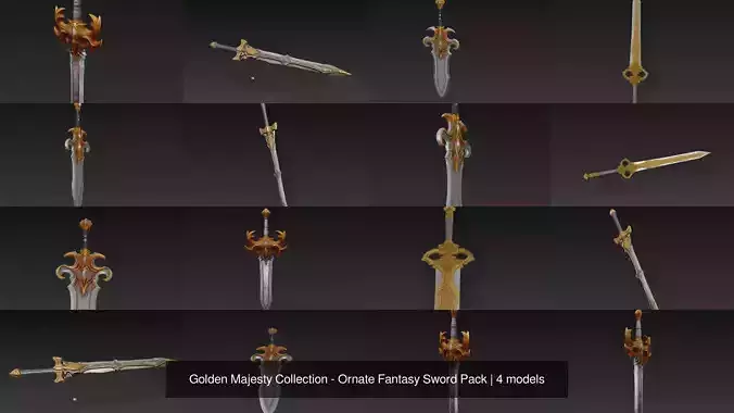 Golden Majesty Collection - Ornate Fantasy Sword Pack 