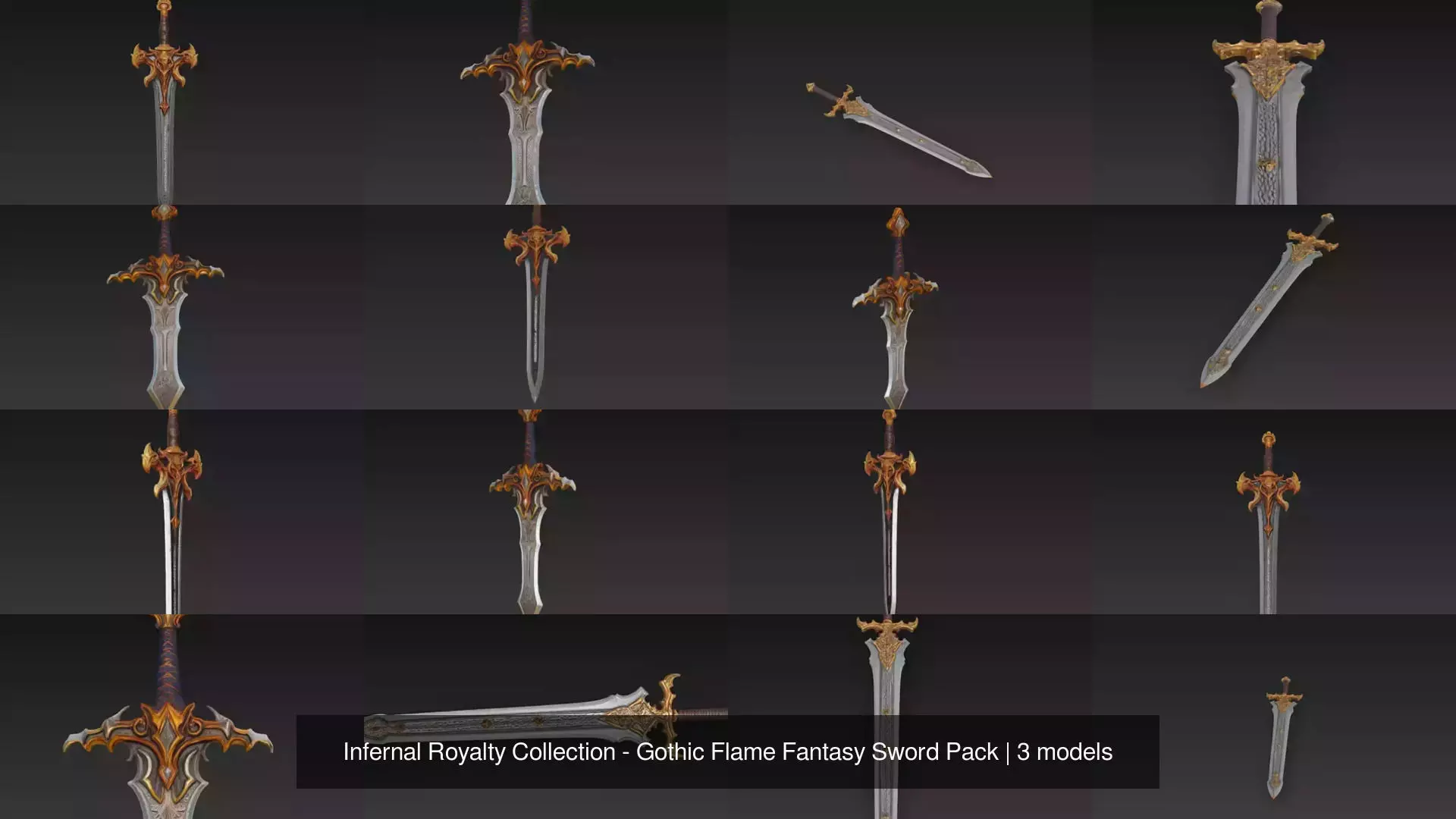 Infernal Royalty Collection - Gothic Flame Fantasy Sword Pack _0