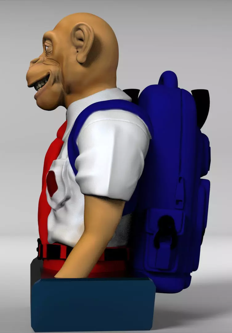 School chimpanzee 3D print model_8