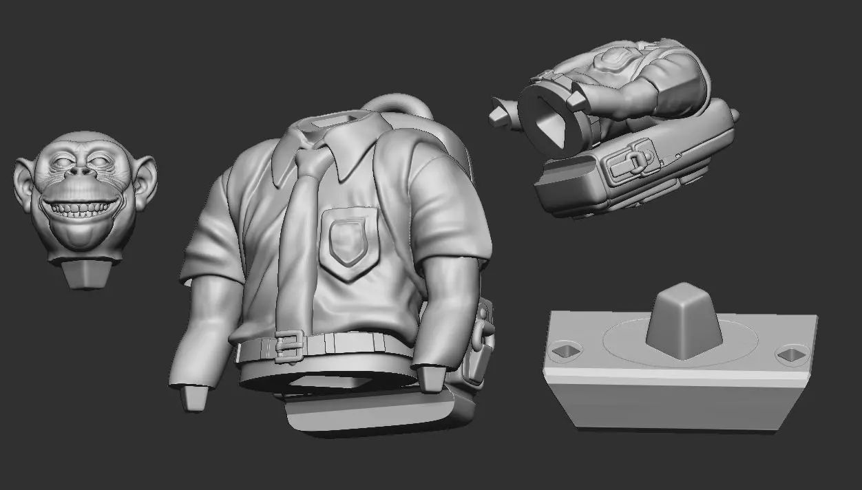 School chimpanzee 3D print model_4