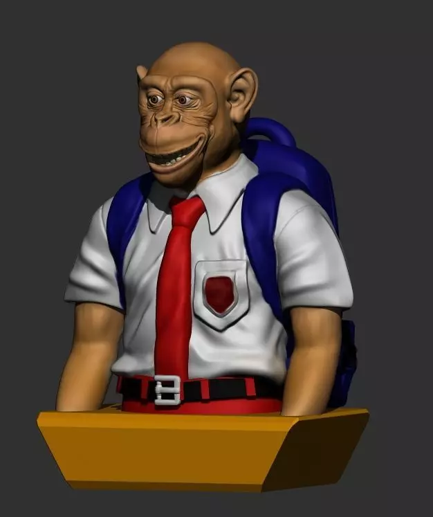 School chimpanzee 3D print model_2