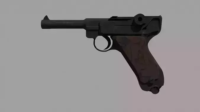 Luger P08 Pistol - Low-Poly Game Ready PBR 4K Textures Included