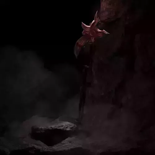 Stylized Long Handled Battle Axe  Game Ready Low Poly Weapon