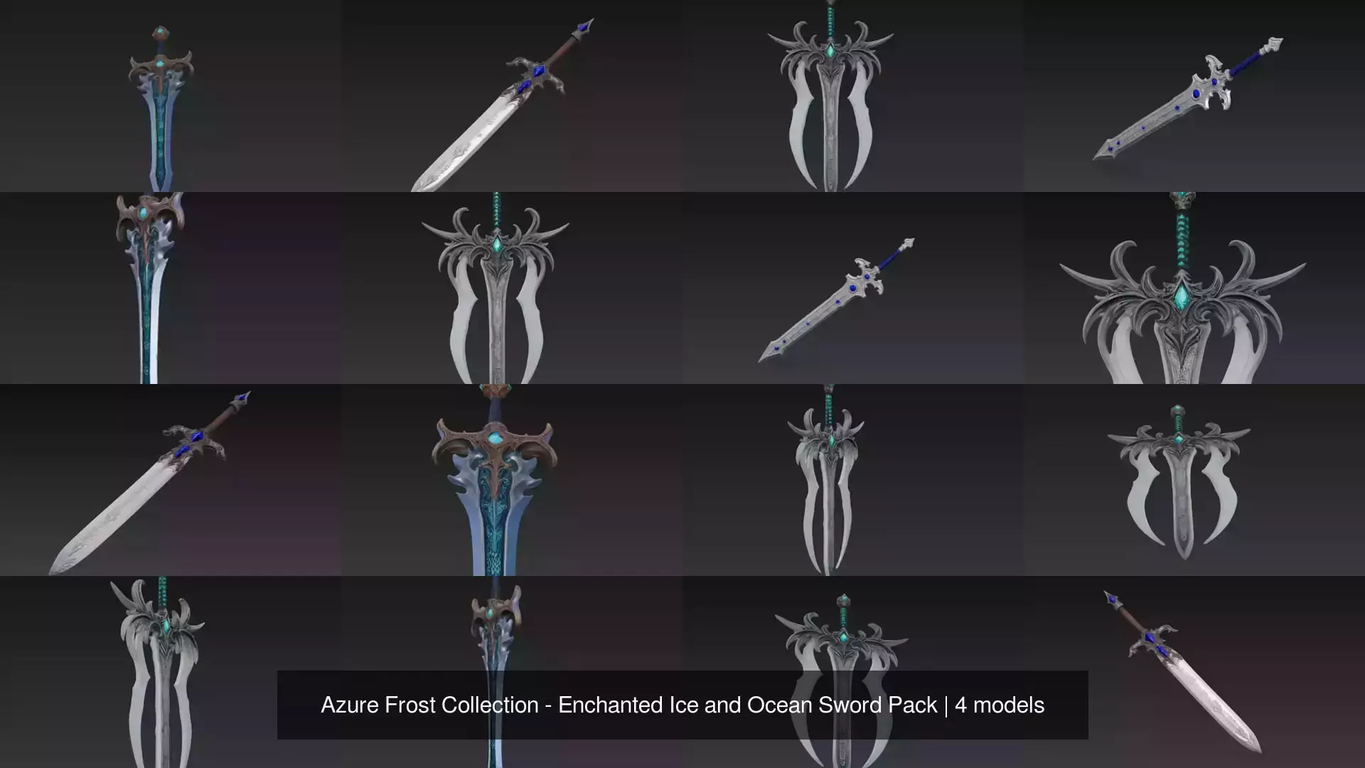 Azure Frost Collection - Enchanted Ice and Ocean Sword Pack _0