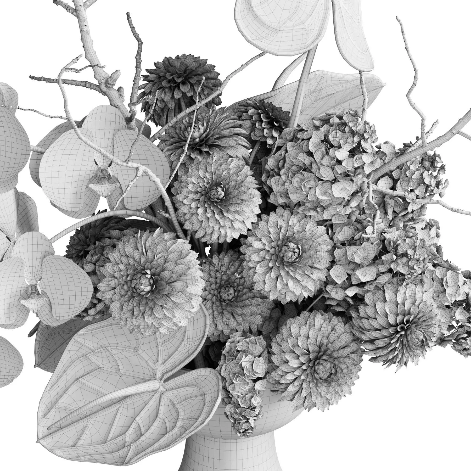 Flower In Vase 117 3D model_5