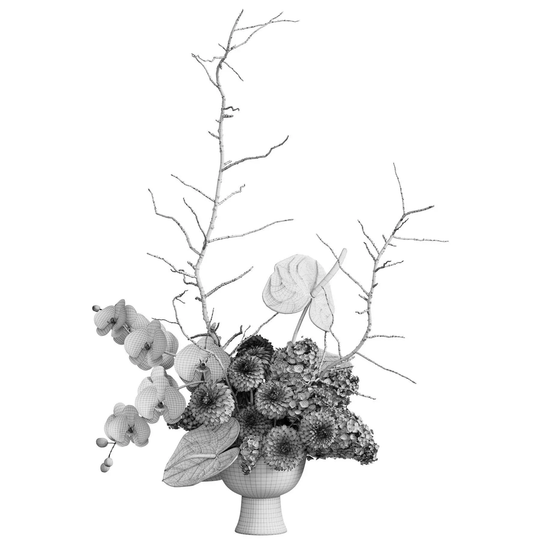 Flower In Vase 117 3D model_6