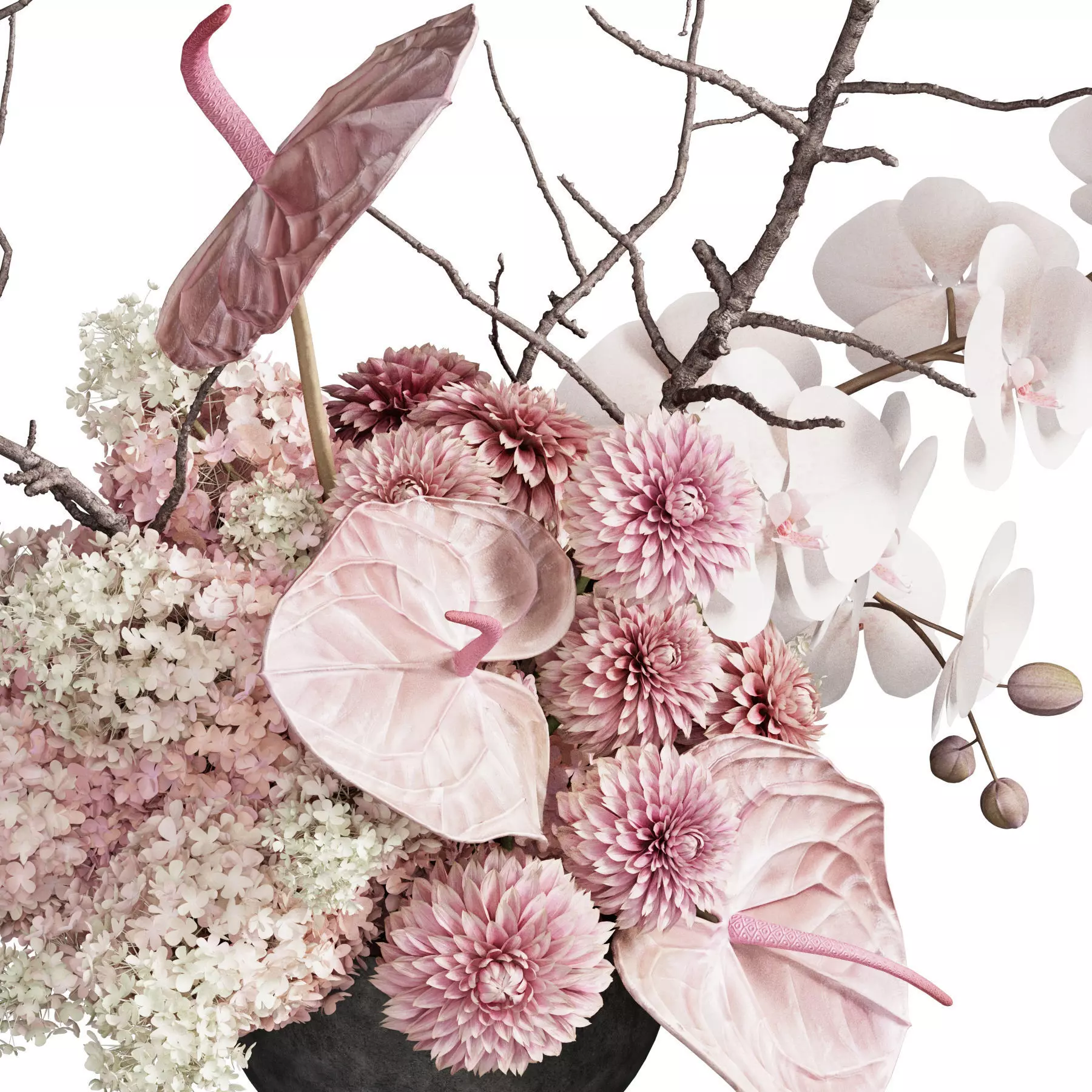 Flower In Vase 117 3D model_3