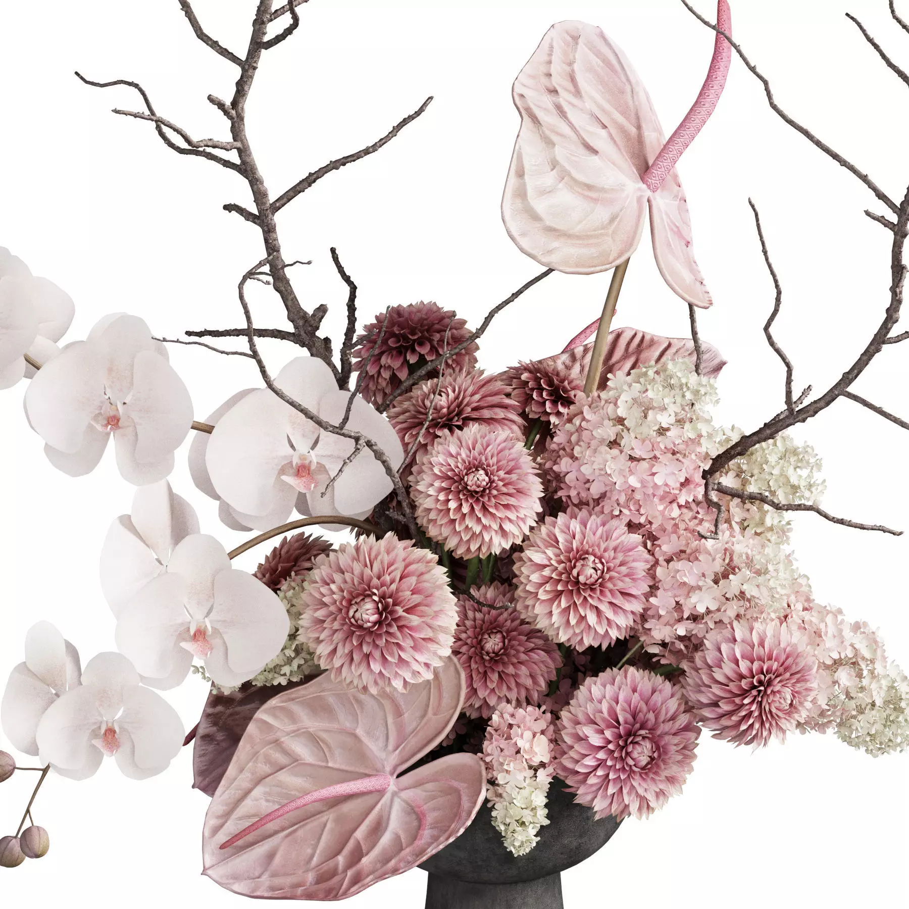 Flower In Vase 117 3D model_4