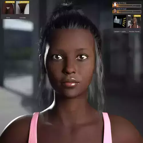 Mumbi K with Pro Textures for G8 Female 3D model Mumbi K with Pro Textures for G8 Female 3D model