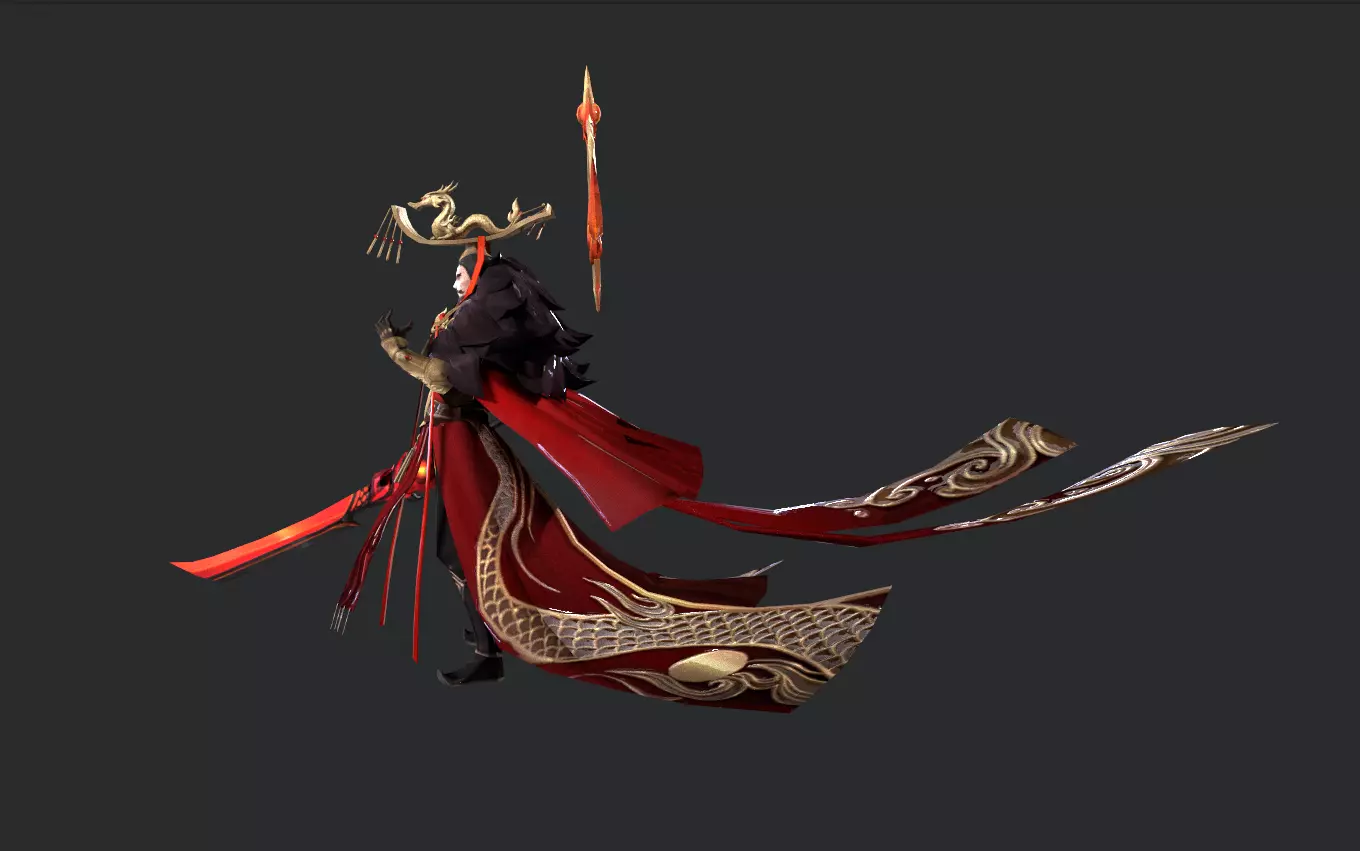 Emperor Low-poly 3D model_12