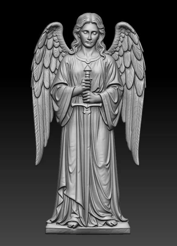 Angel with Sword Pendant 3D Model 3D print model