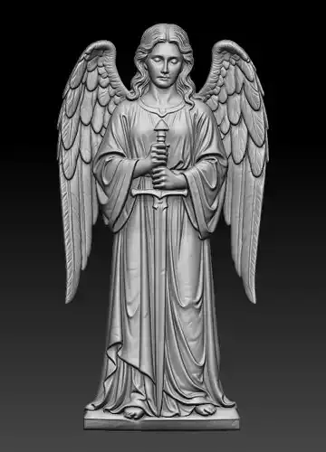 Angel with Sword Pendant 3D Model
