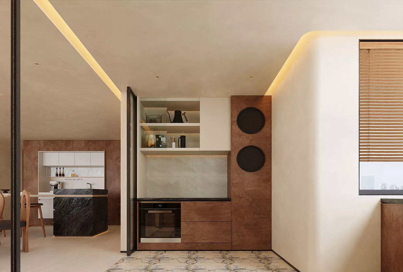 Japandi Minimalist Living and Dining Suite 3D model_8