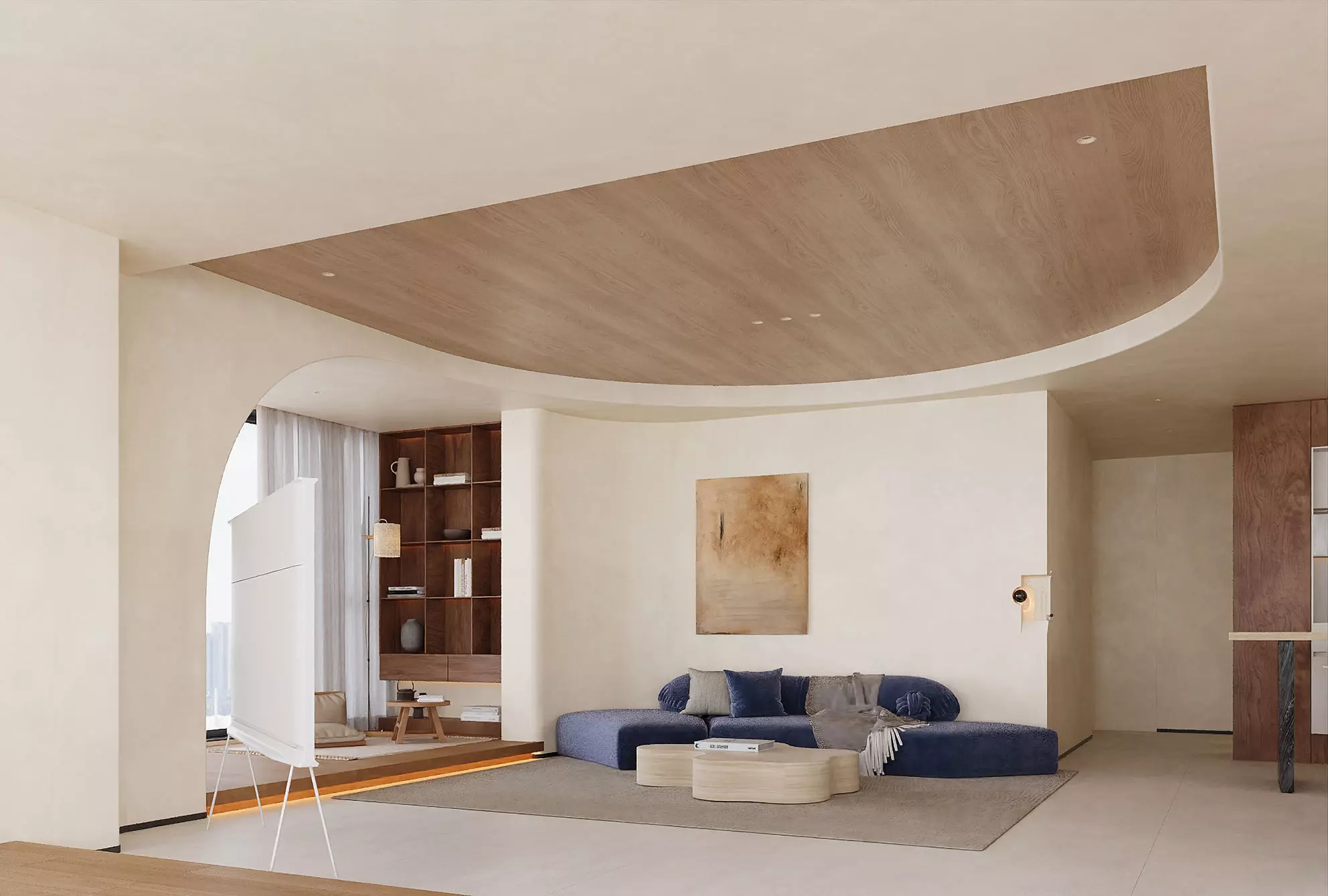 Japandi Minimalist Living and Dining Suite 3D model_6