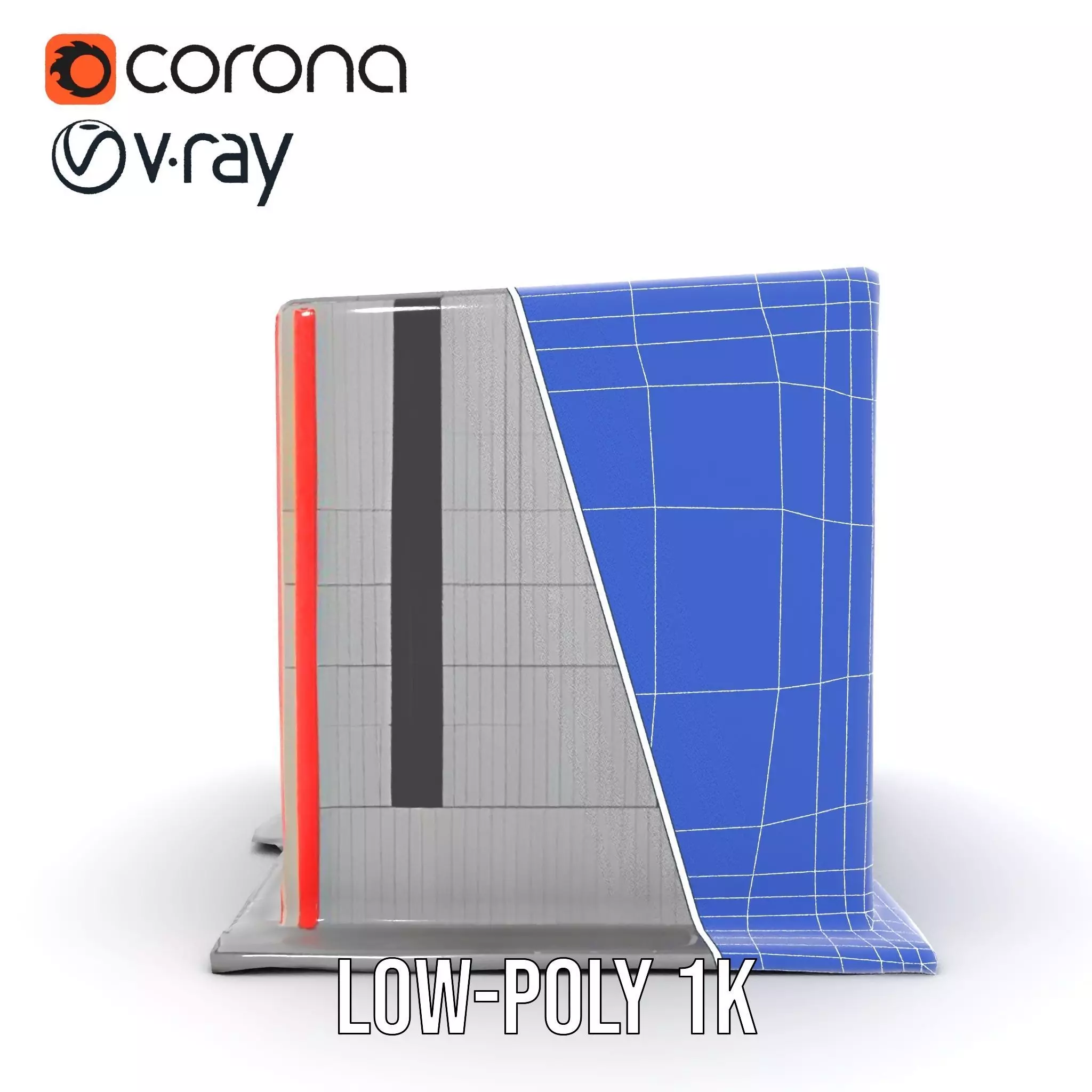 Modern Facade Building model pack Low-poly 3D model_28