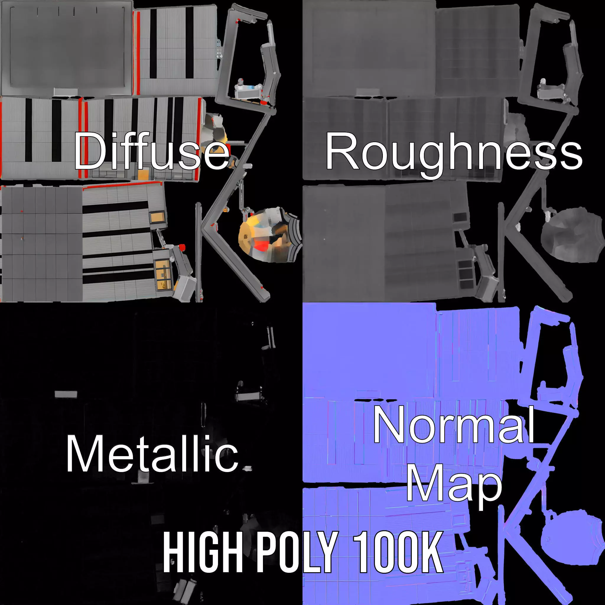 Modern Facade Building model pack Low-poly 3D model_3