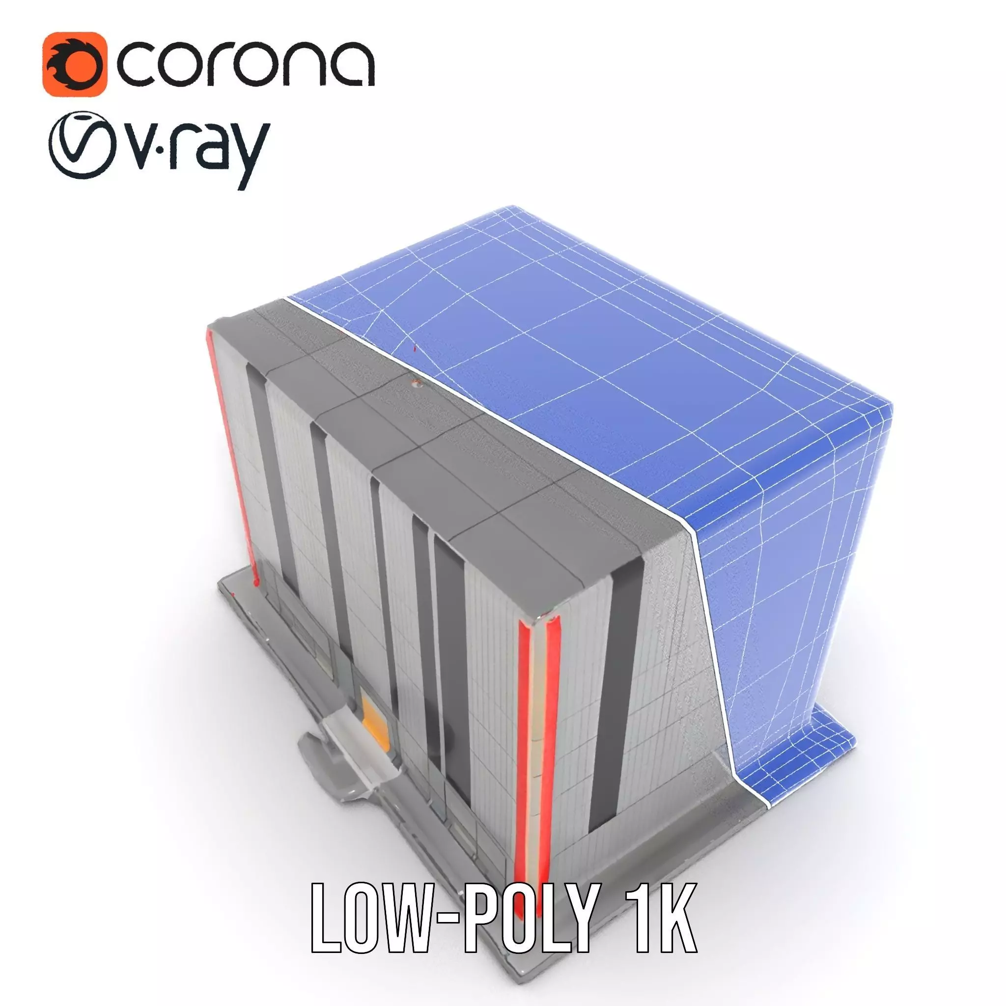 Modern Facade Building model pack Low-poly 3D model_25