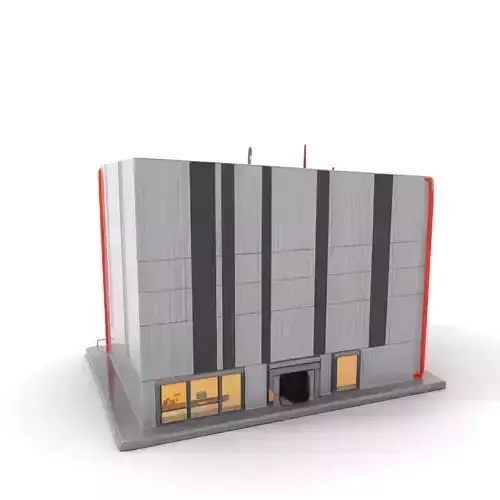 Modern Facade Building model pack Low-poly 3D model