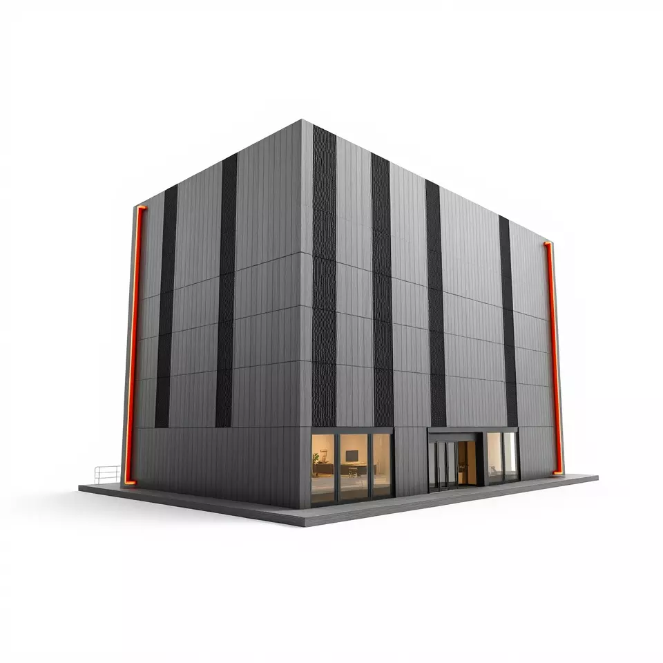 Modern Facade Building model pack Low-poly 3D model_2