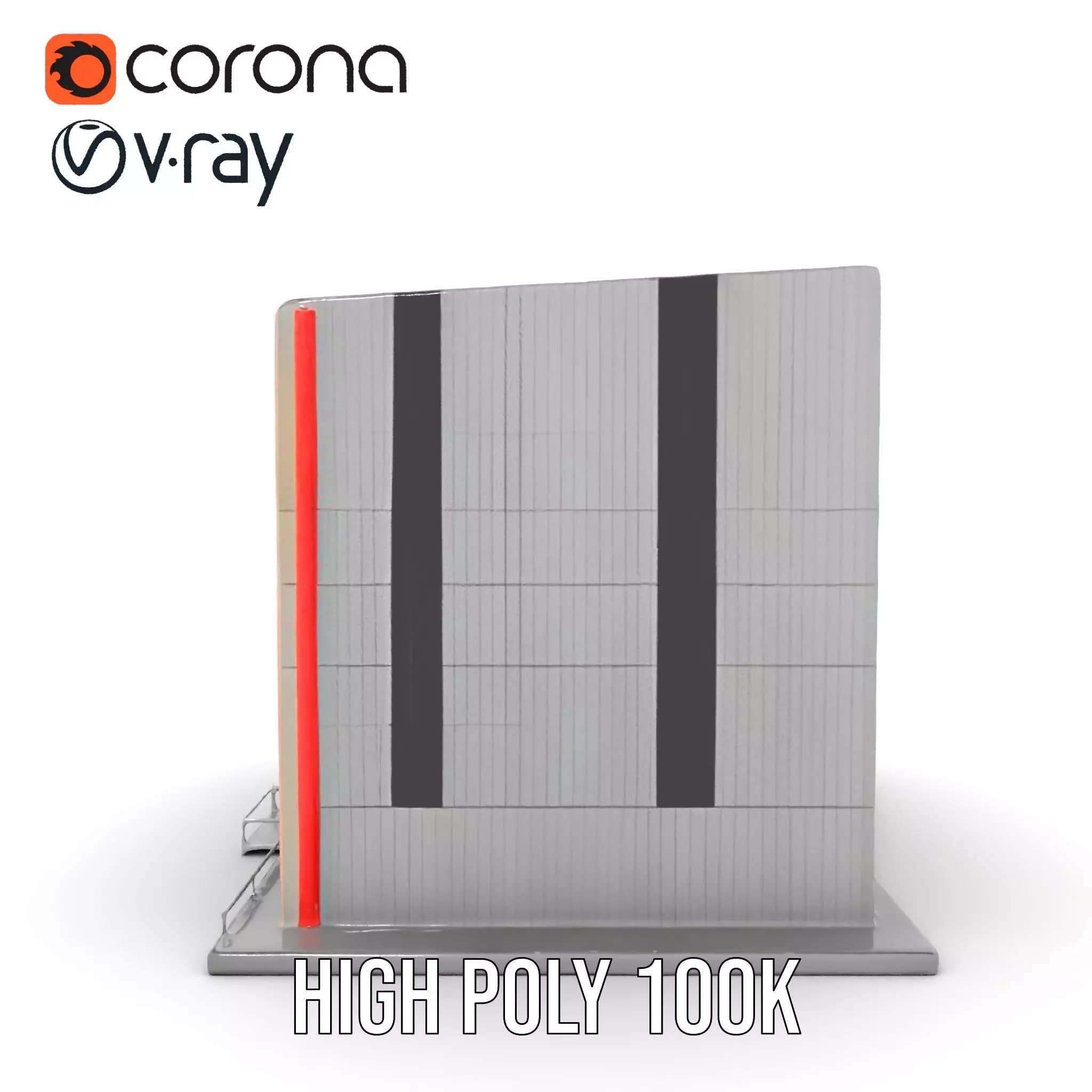 Modern Facade Building model pack Low-poly 3D model_26