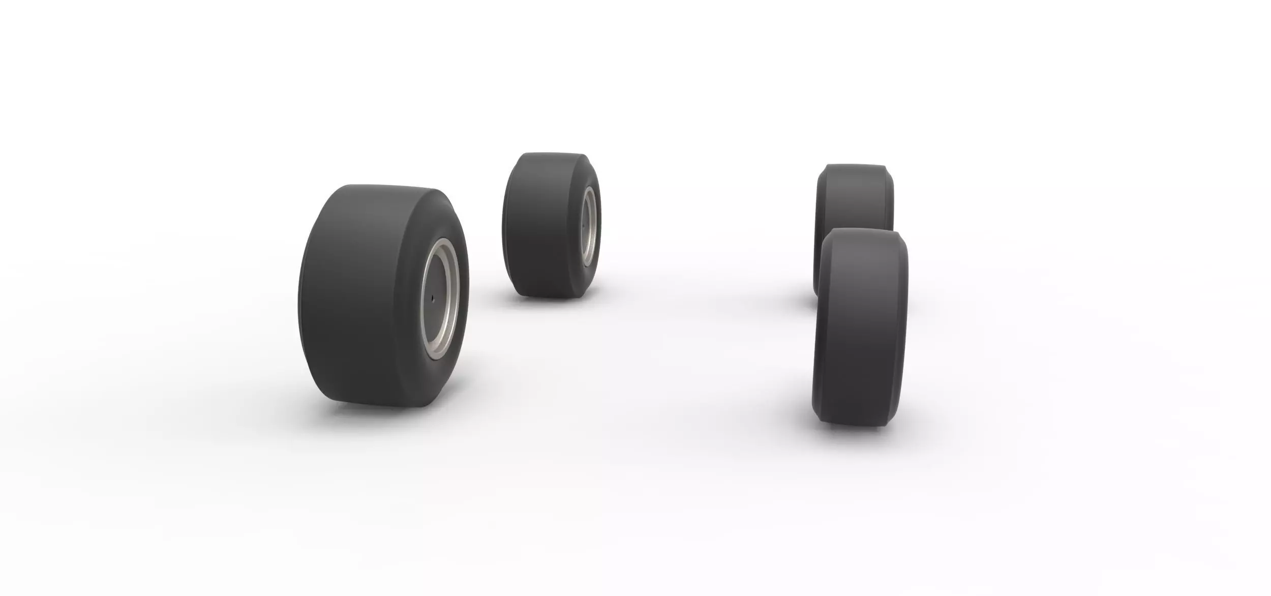 Wheel set of Vintage Asphalt Supermodified V2 Scale 1 to 25 3D print model_2