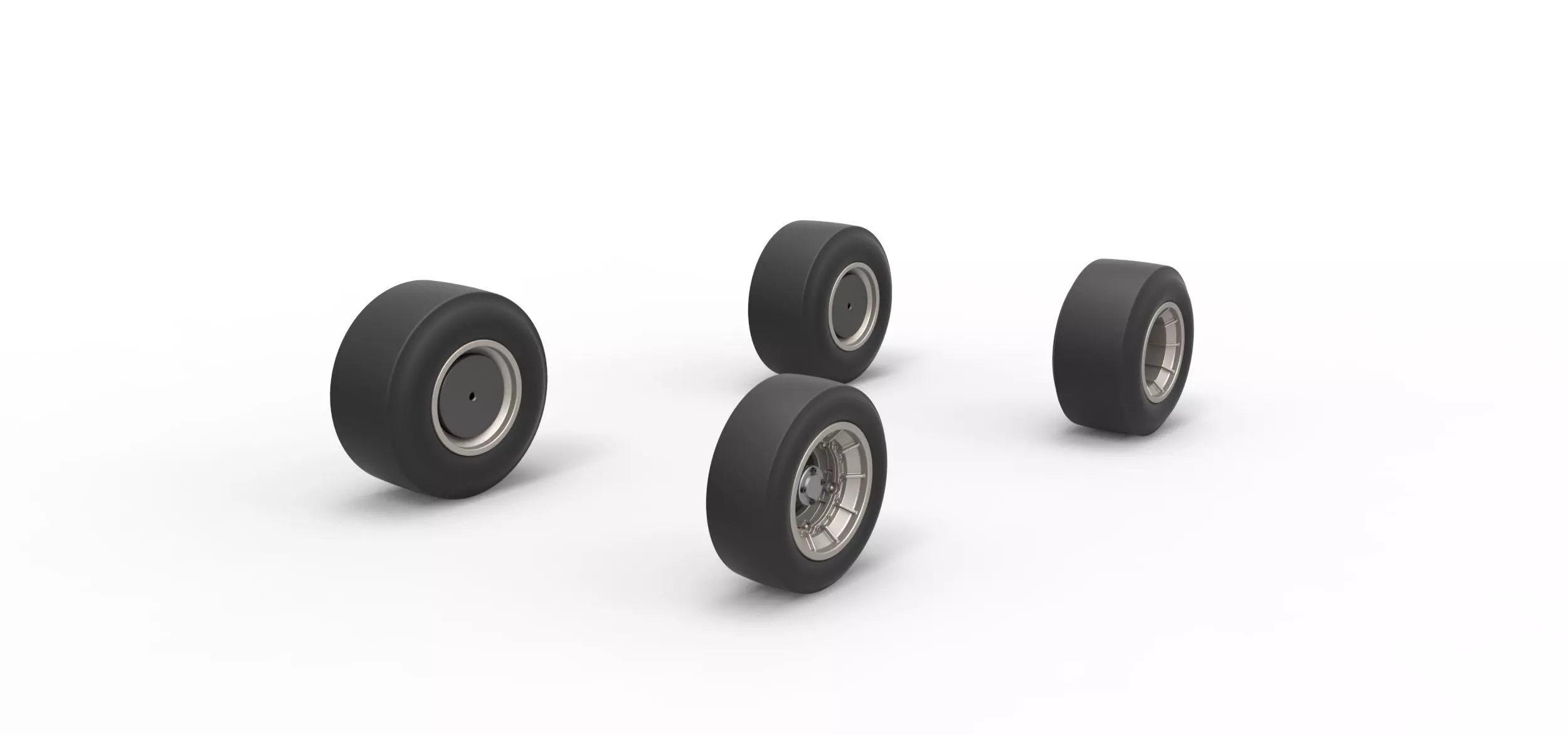 Wheel set of Vintage Asphalt Supermodified V2 Scale 1 to 25 3D print model_1