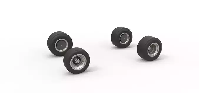 Wheel set of Vintage Asphalt Supermodified V2 Scale 1 to 25