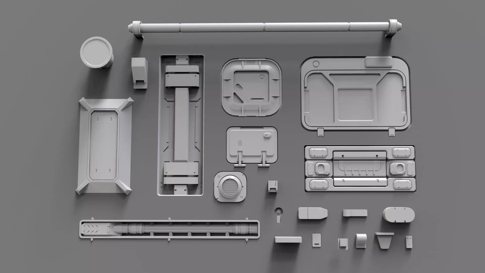 Sci fi trim sheets 7 3D model_6