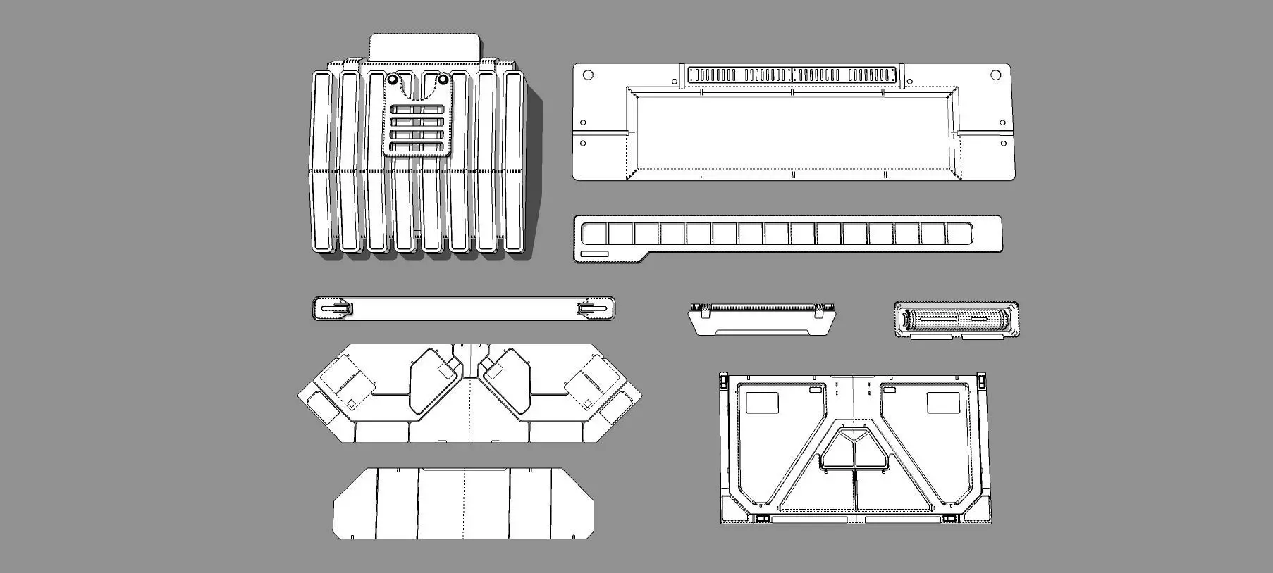 Sci fi trim sheets 7 3D model_28
