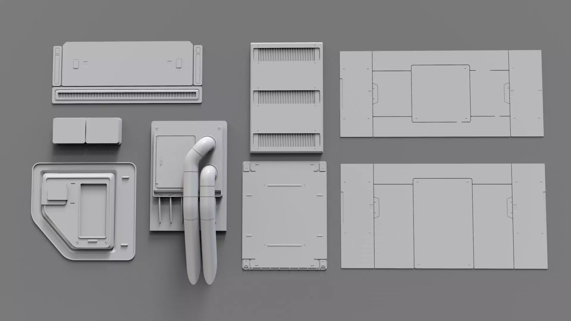 Sci fi trim sheets 7 3D model_11