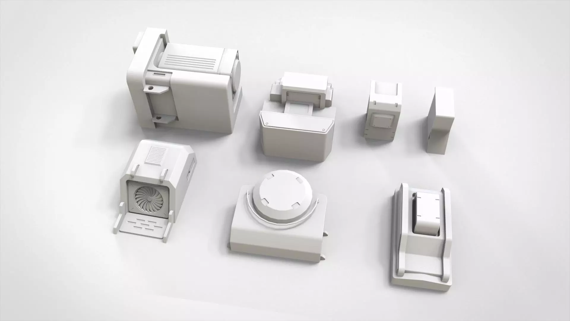 Sci fi trim sheets 7 3D model_2