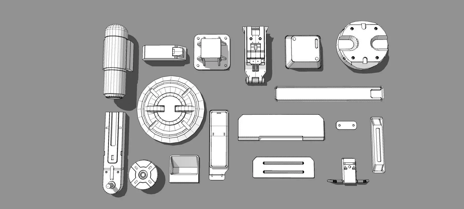 Sci fi trim sheets 7 3D model_16