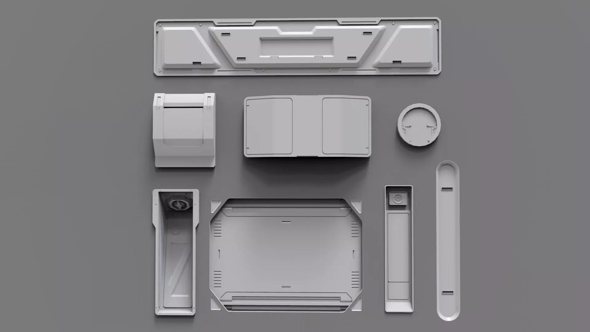 Sci fi trim sheets 7 3D model_9