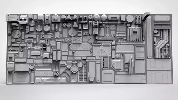 Sci fi trim sheets 7 3D model