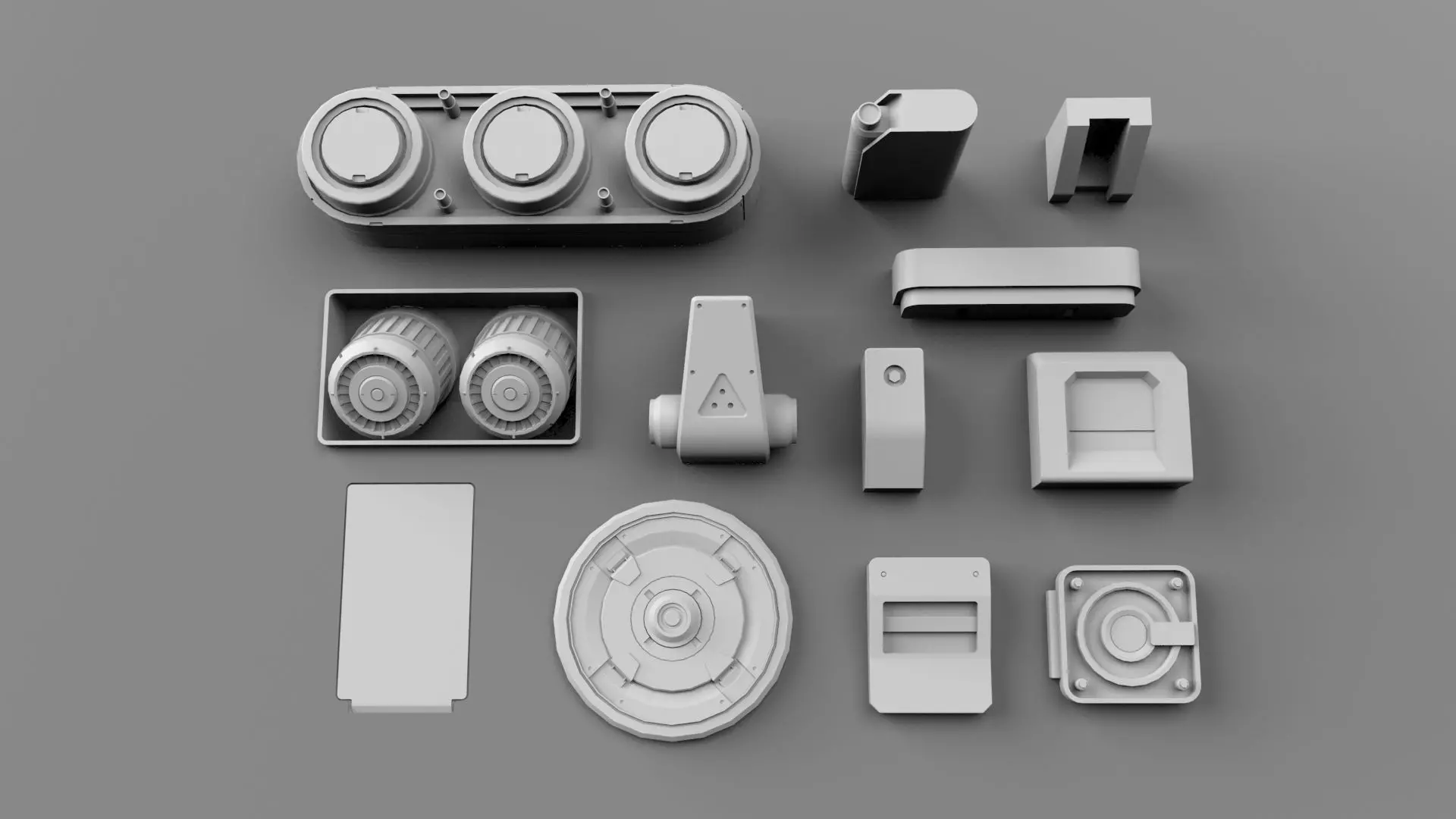 Sci fi trim sheets 7 3D model_4