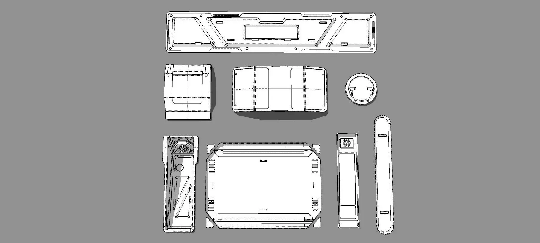 Sci fi trim sheets 7 3D model_24