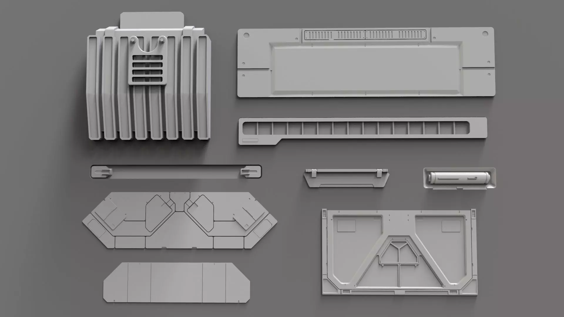 Sci fi trim sheets 7 3D model_13