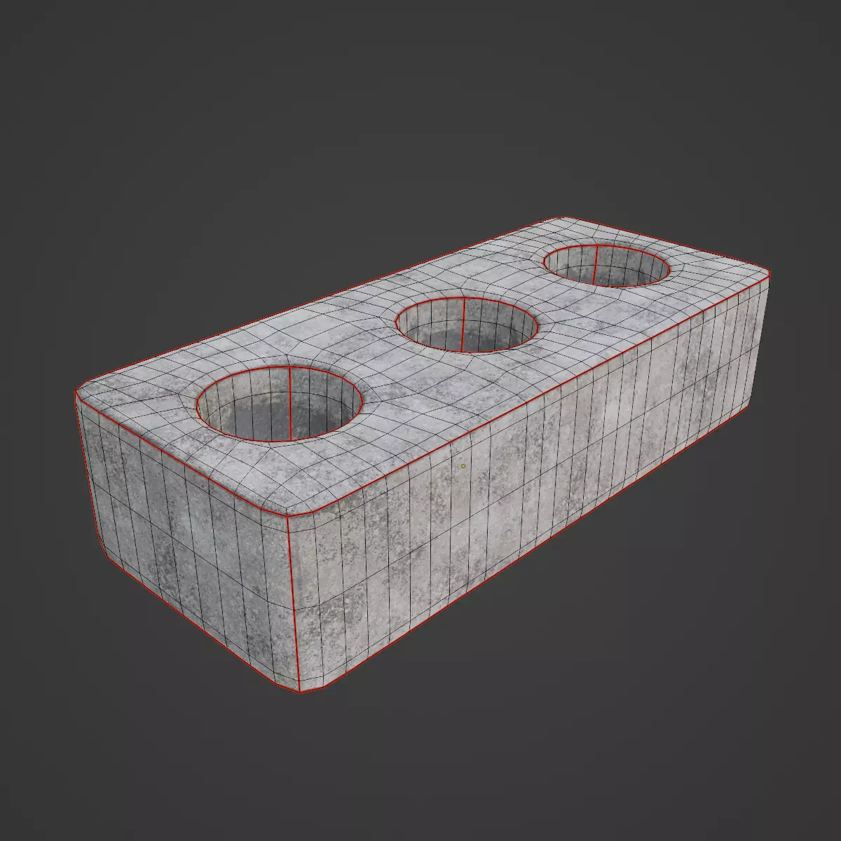 Concrete Brick B 02 Low-poly 3D model_7