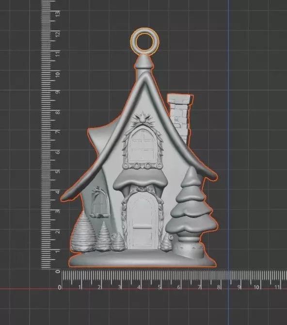 Magic Christmas Cottage 3D Printable Ornament - 12cm 3D print model_5