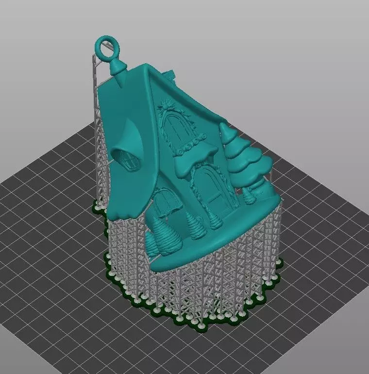 Magic Christmas Cottage 3D Printable Ornament - 12cm 3D print model_6