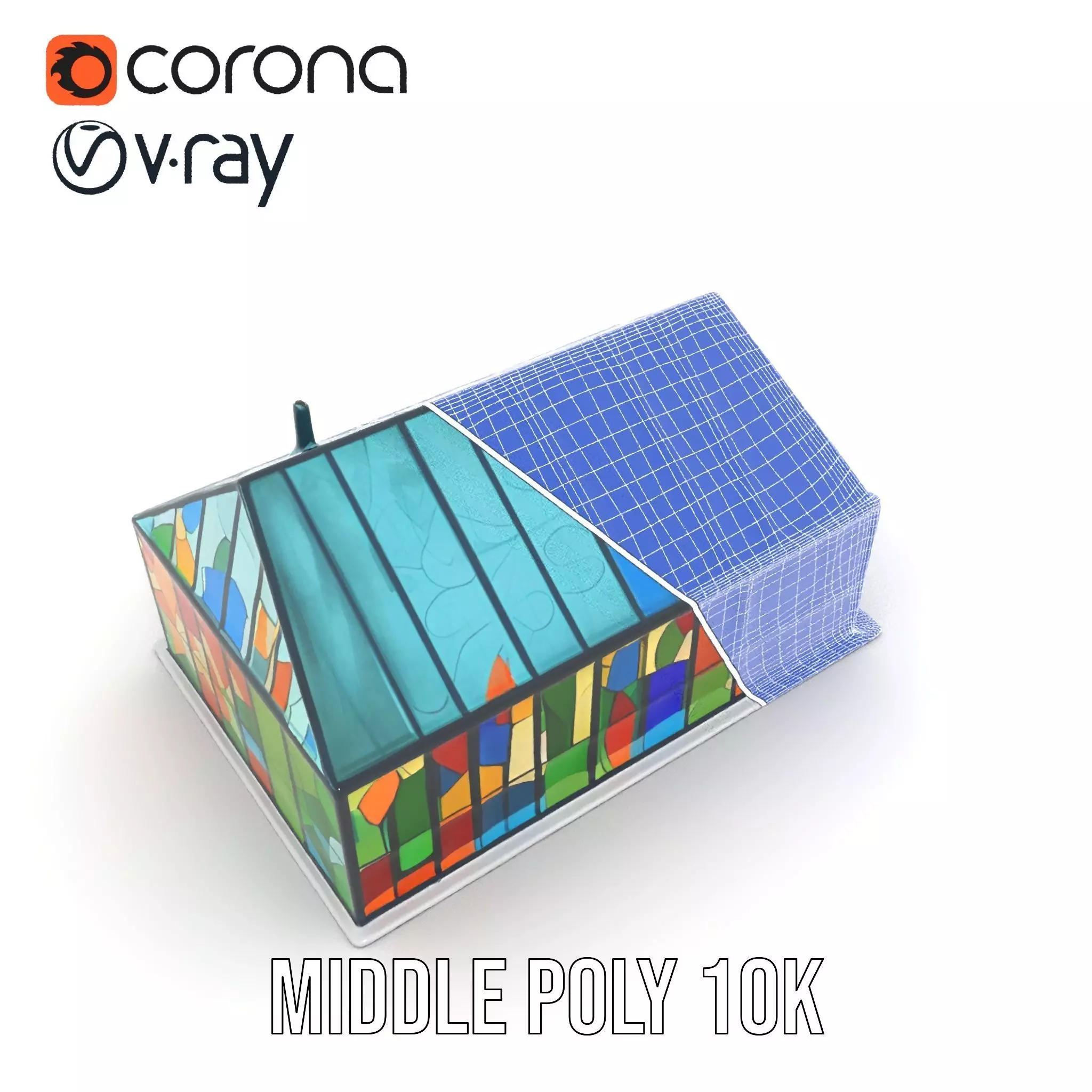 Stained Glass Pavilion model pack Low-poly 3D model_16