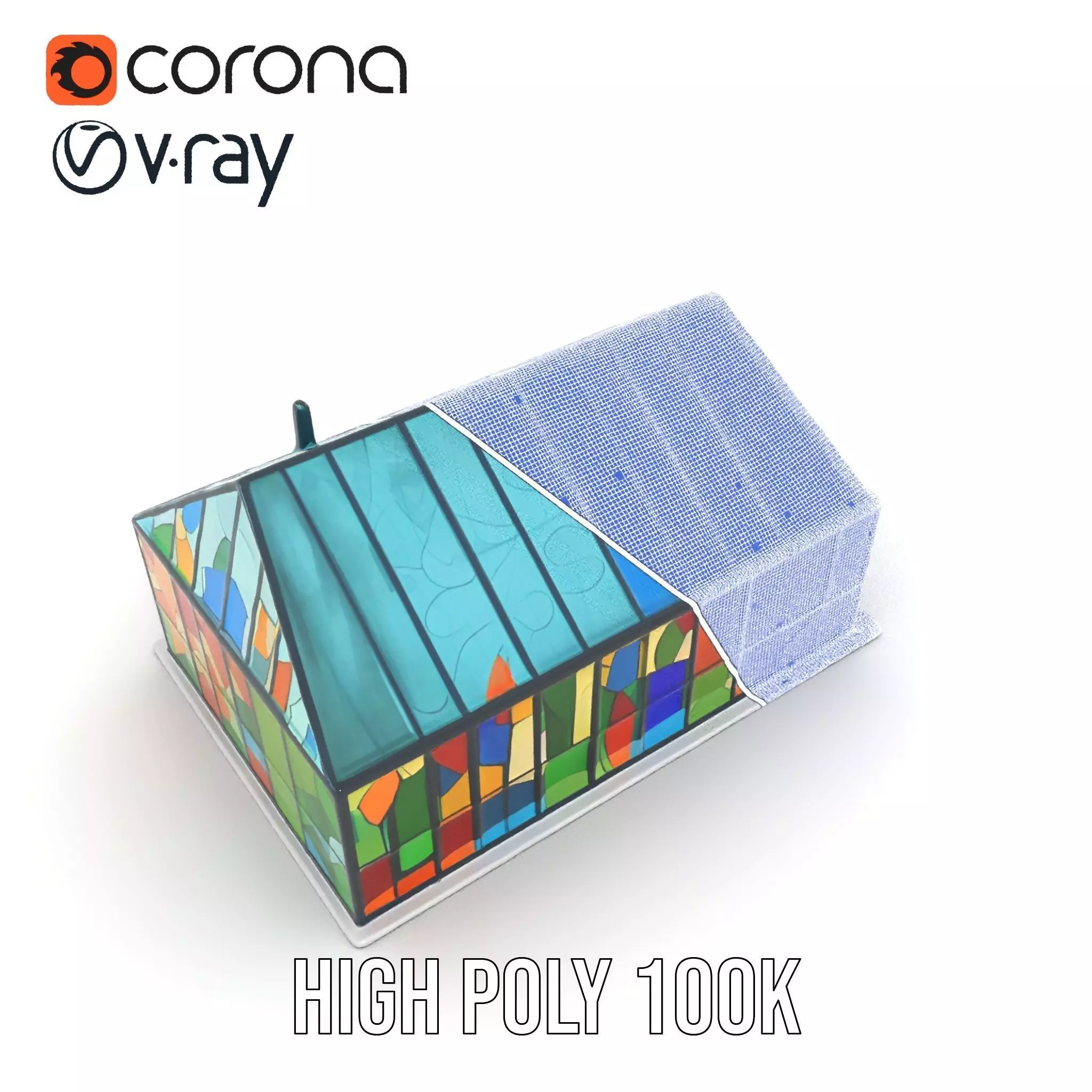 Stained Glass Pavilion model pack Low-poly 3D model_32