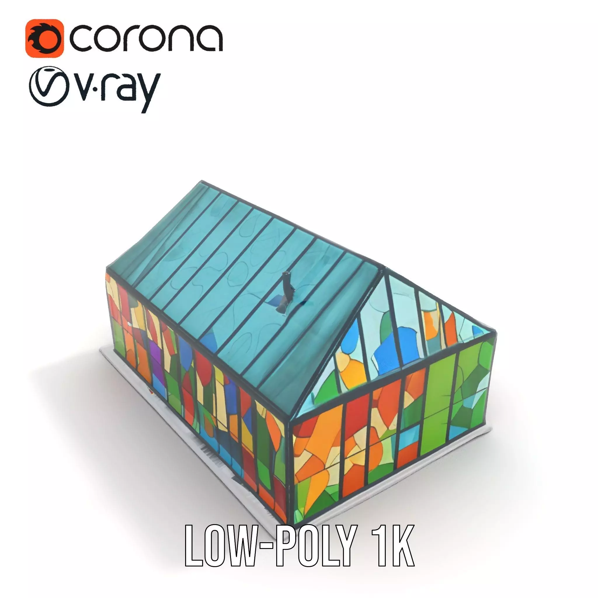 Stained Glass Pavilion model pack Low-poly 3D model_7