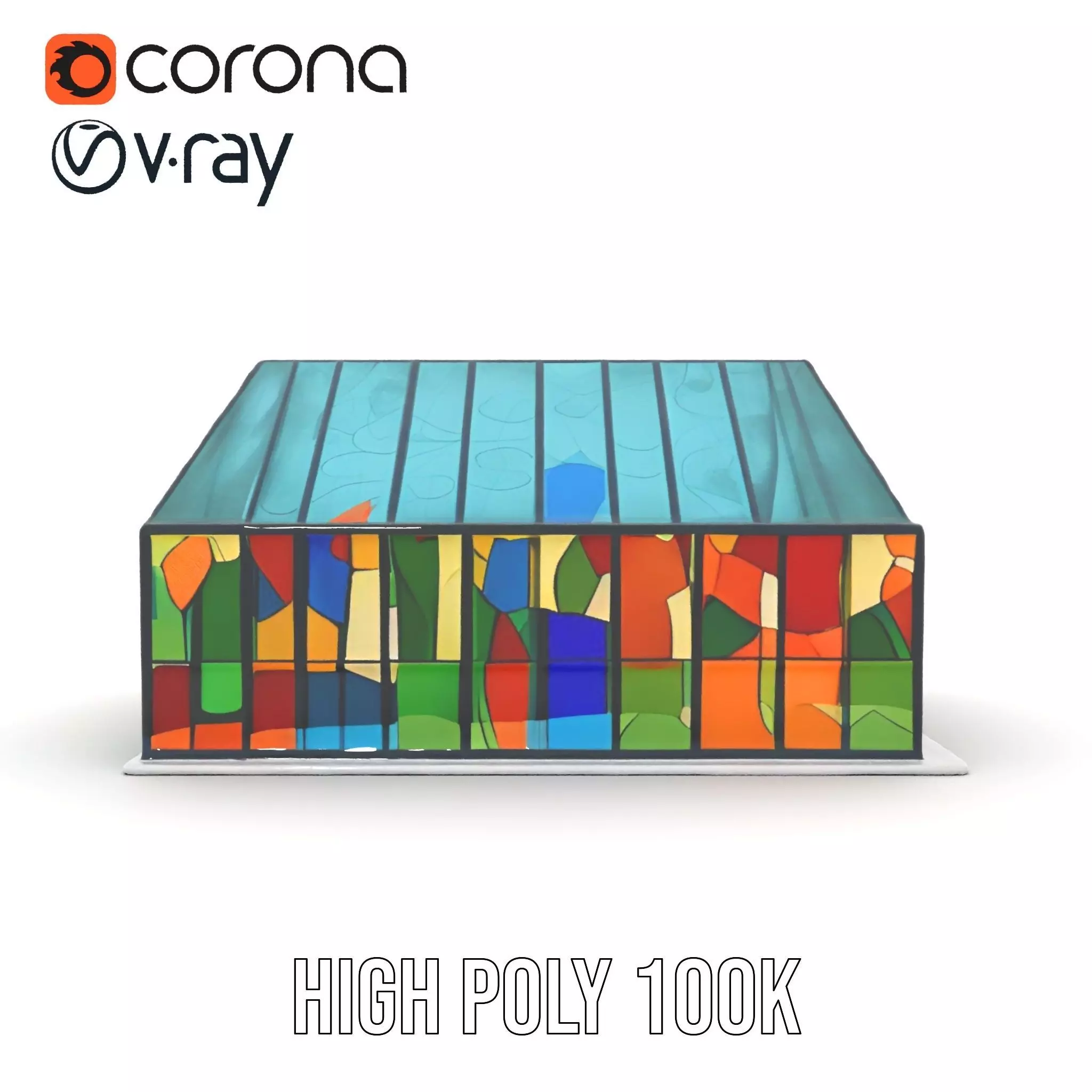 Stained Glass Pavilion model pack Low-poly 3D model_23