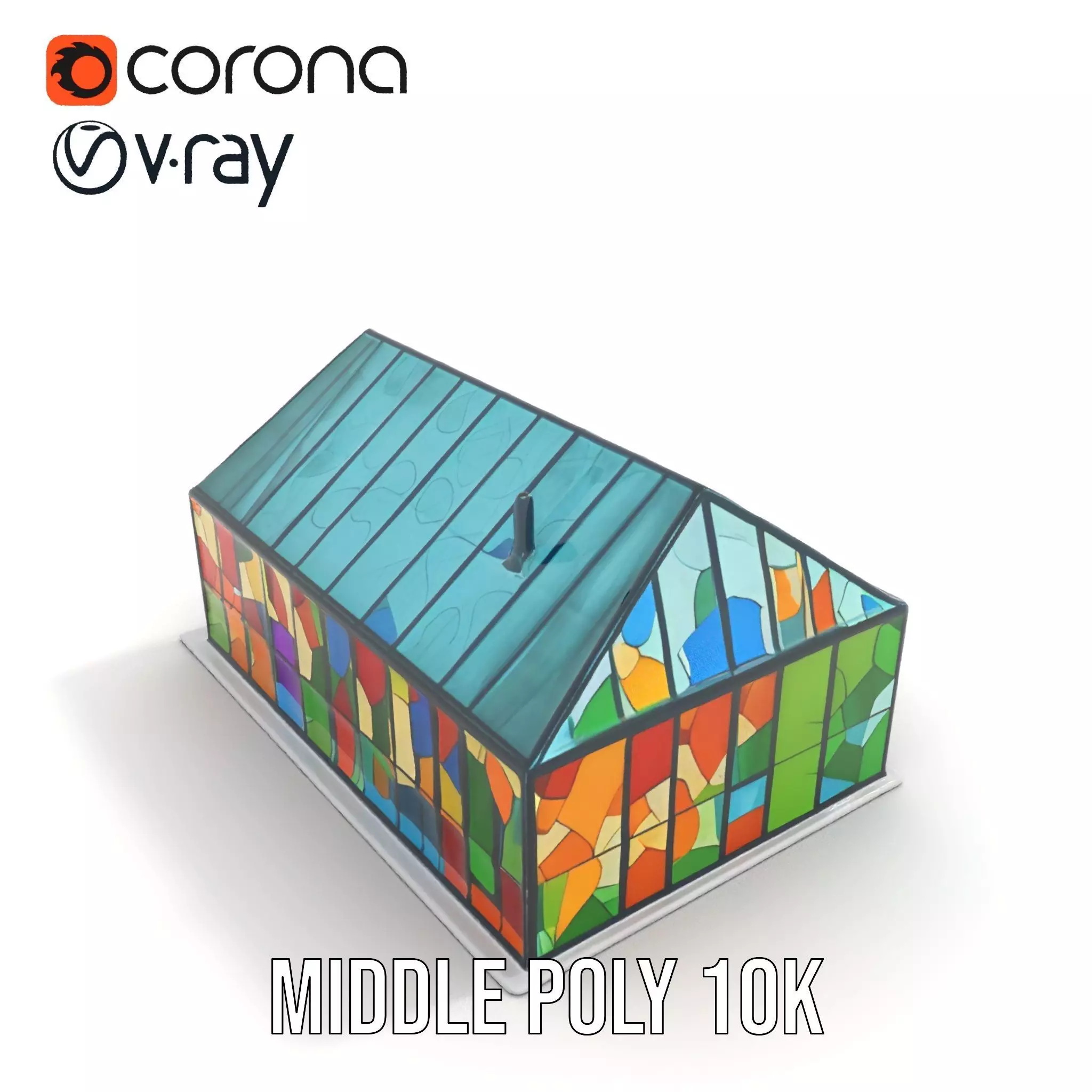 Stained Glass Pavilion model pack Low-poly 3D model_19