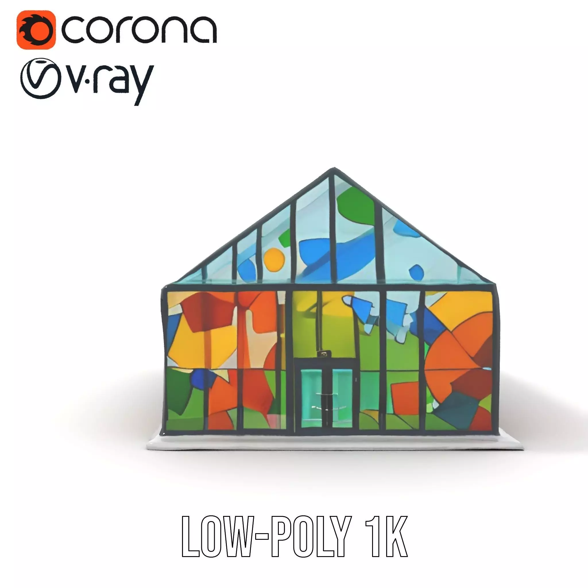 Stained Glass Pavilion model pack Low-poly 3D model_12