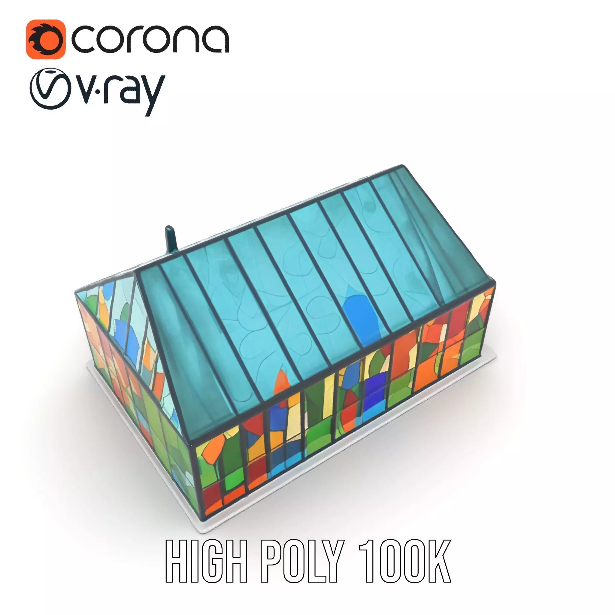 Stained Glass Pavilion model pack Low-poly 3D model_18